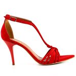 8921 Sandália Salto Médio Nobuck Vermelho