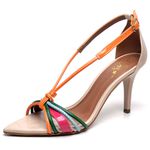 8921 Sandália Salto Médio Verniz Carnelian Croco Amêndoa