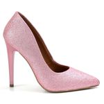 Scarpin Salto Alto Gliter Glamour Rose