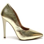 Scarpin Salto Alto Cristal Ouro Light