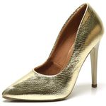 Scarpin Salto Alto Cristal Ouro Light