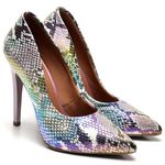 Scarpin Salto Alto Snake Holográfico Candy
