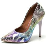 Scarpin Salto Alto Snake Holográfico Candy