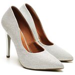 Scarpin Salto Alto Luminicolor Prata