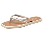 Rasteira com Pedraria Off White