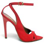 7929 Sandália Salto Alto Nobuck Vermelho