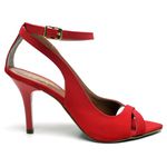 8929 Sandália Salto Médio Nobuck Vermelho