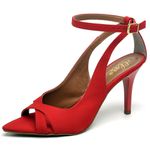 8929 Sandália Salto Médio Nobuck Vermelho