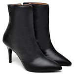 9101 Bota Cano Curto Salto Fino Médio Napa Preto