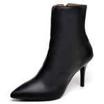 9101 Bota Cano Curto Salto Fino Médio Napa Preto
