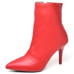 9101 Bota Cano Curto Salto Fino Médio Napa Vermelho