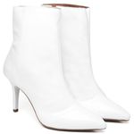 9101 Bota Cano Curto Salto Fino Médio Verniz Branco