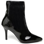 9101 Bota Cano Curto Salto Fino Médio Verniz Preto