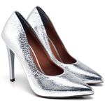Scarpin Salto Alto Cristal Prata