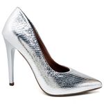 Scarpin Salto Alto Cristal Prata