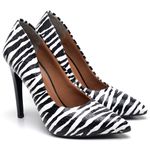 Scarpin Salto Alto Zebra Branco