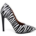 Scarpin Salto Alto Zebra Branco
