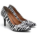 Scarpin Salto Médio Zebra Branco