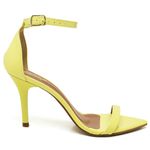 8910 Sandália Bico Folha Salto Médio Verniz Amarelo
