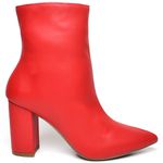 9501 Bota Cano Curto Salto Grosso Médio Napa Vermelho