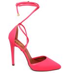 7939 Scarpin Salto Alto Bico Folha com Tiras Napa Aloha