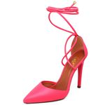 7939 Scarpin Salto Alto Bico Folha com Tiras Napa Aloha