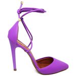 7939 Scarpin Salto Alto Bico Folha com Tiras Napa Iris