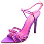 7940 Sandália Salto Alto Bico Folha Napa Iris Azaleia