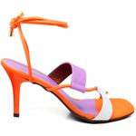 8544 Sandalia Salto Medio Bico Quadrado Verniz Carnelian