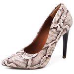 Scarpin Salto Alto Animalier Branco