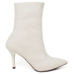 9103 Bota Cano Curto/Dobrado Salto Fino Médio Napa Off White