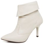 9103 Bota Cano Curto/Dobrado Salto Fino Médio Napa Off White