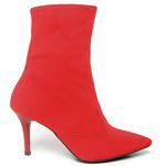 9103 Bota Cano Curto/Dobrado Salto Fino Médio Nobuck Vermelho