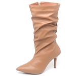 9106 Bota Cano Médio Enrugado Salto Fino Médio Napa Canyon