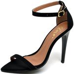 7910 Sandália Bico Folha Salto Alto Nobuck Preto