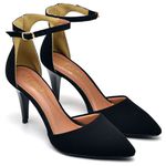 8913 Sandália Bico Folha Salto Médio Nubock Preto 