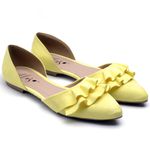 M003 Sapatilha Camurça com Babado Amarelo 