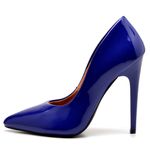 Scarpin Salto Alto Verniz Azul Klein