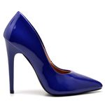 Scarpin Salto Alto Verniz Azul Klein