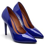 Scarpin Salto Alto Verniz Azul Klein