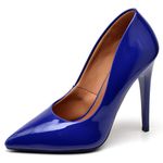 Scarpin Salto Alto Verniz Azul Klein