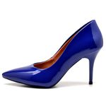 Scarpin Salto Médio Verniz Azul Klein
