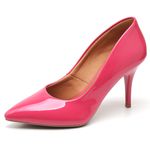Scarpin Salto Médio Verniz Rosa Chiclete