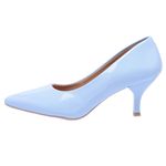Scarpin Salto Baixo Verniz Azul