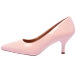 Scarpin Salto Baixo Verniz Rosa