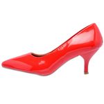 Scarpin Salto Baixo Verniz Vermelho