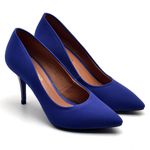 Scarpin Salto Médio Nobuck Azul