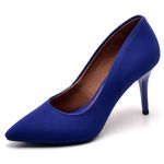 Scarpin Salto Médio Nobuck Azul