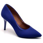 Scarpin Salto Médio Nobuck Azul