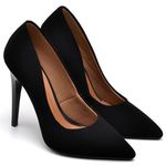 Scarpin Salto Alto Nobuck Preto
